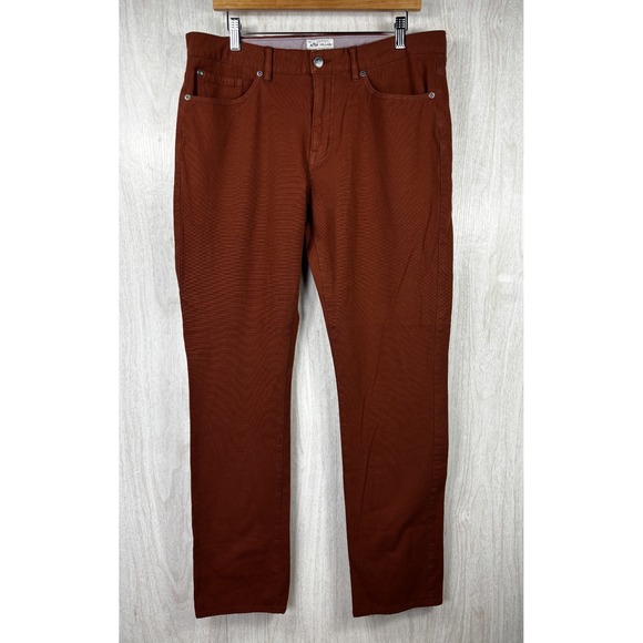 Peter Millar Crown Crafted Wayfare 5 Pocket Pants Mens 35x32 Rust Stretch